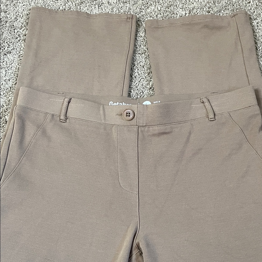 Betabrand Taupe Stretch Dress Pants Large Long